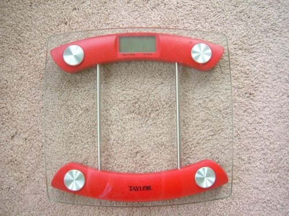 Taylor Digital Glass Bathroom Scale Red